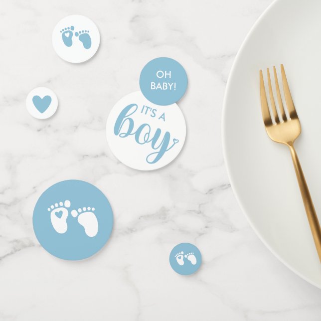 Confettis Blue Heart Baby Feet C'est un garçon Douche (Groupe)