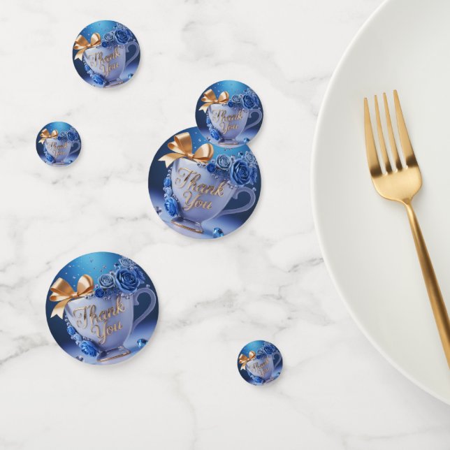 Confettis Blue Rose Teacup, Thank You, (Groupe)