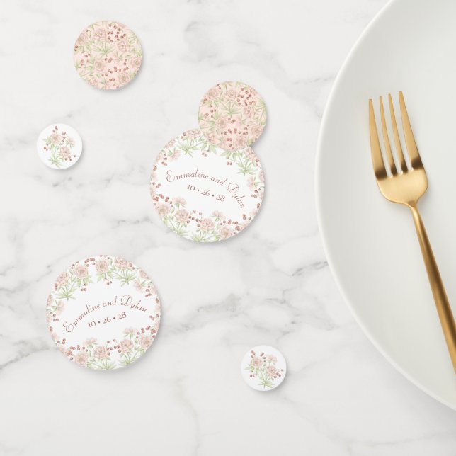 Confettis Blush Pink Roses Wedding (Groupe)