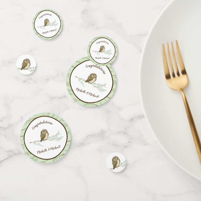 Confettis Bois de Baby shower de hibou (Groupe)