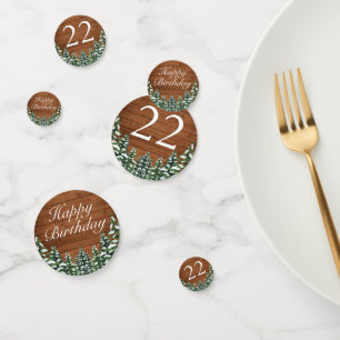 Confettis Bois neigeux & Forêt Pin de campagne heureux Anniv