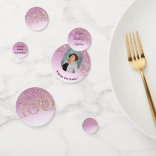 Confettis Bonne 100e anniversaire Chic Rose Parties scintill