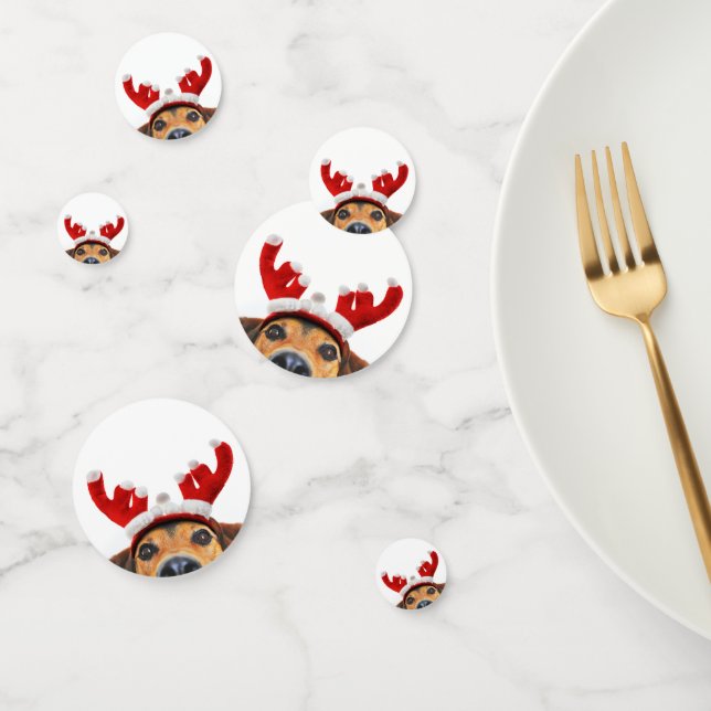 Confettis Bouton de tête Antler pour chien de Noël mignon (Groupe)