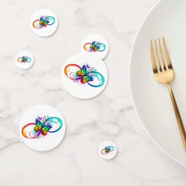 Confettis Bright infinity with rainbow butterfly (Groupe)
