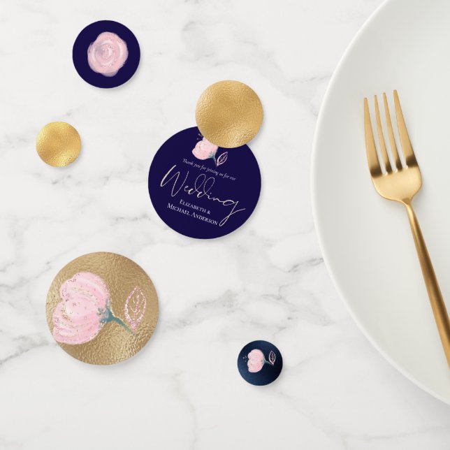 Confettis Budget Mariage or bleu rose rose de la marine mode (Groupe)