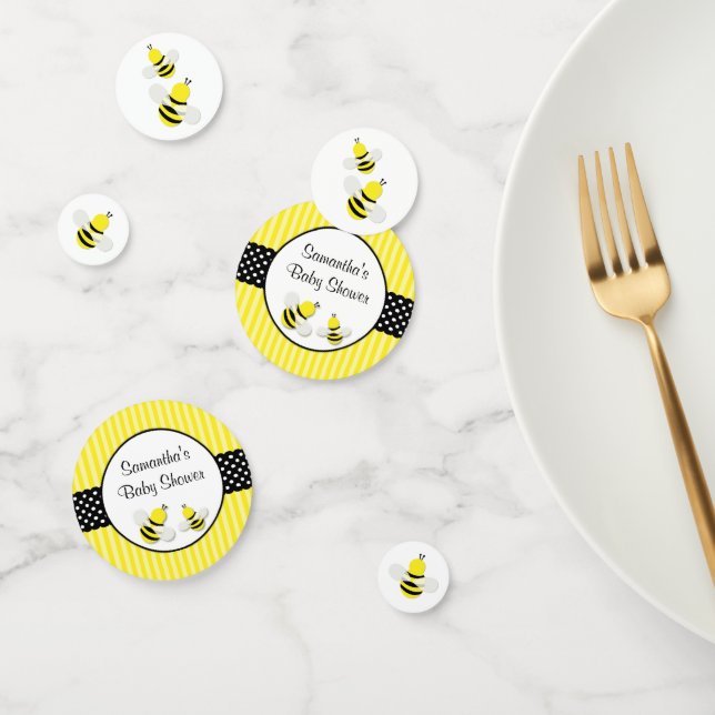 Confettis Bumble Bee rayé Baby shower Pois (Groupe)
