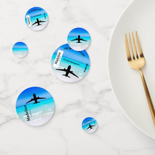 Confettis Carte d'embarquement de retraite Destination Beach (Groupe)