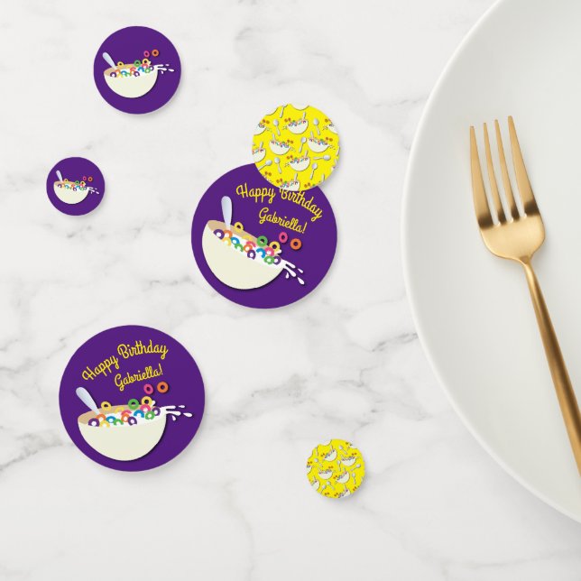 Confettis Cereal Bowl Enfants Slepover Anniversaire fête mig (Groupe)