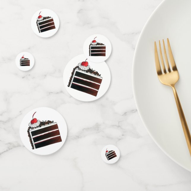 Confettis Cerise Forêt-Noire Gâteau Slice Anniversaire Fête  (Groupe)