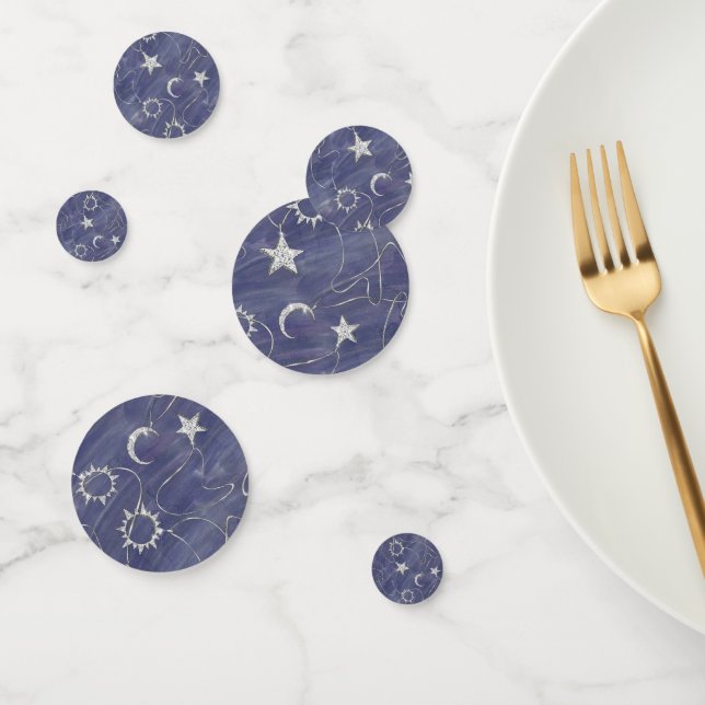 Confettis Charming mystique | Étoiles de lune d'argent Sun A (Groupe)