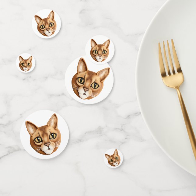 Confettis Chat abyssinien 3D inspiré (Groupe)