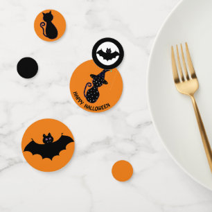 Confettis Chats noirs et chauves-souris volantes