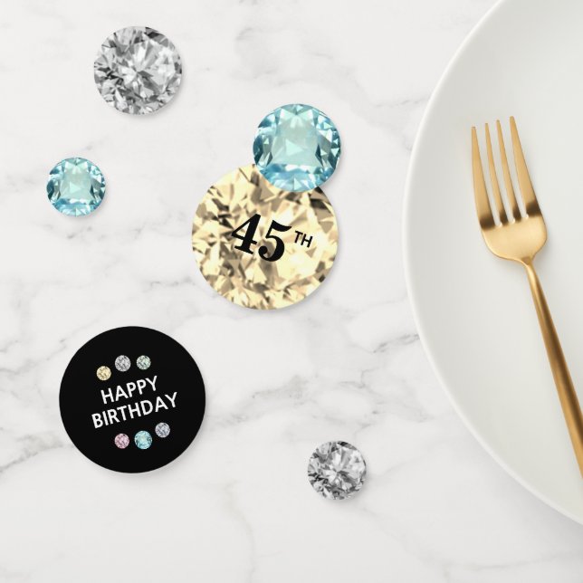 Confettis Chic 45e anniversaire & pierres précieuses (Groupe)