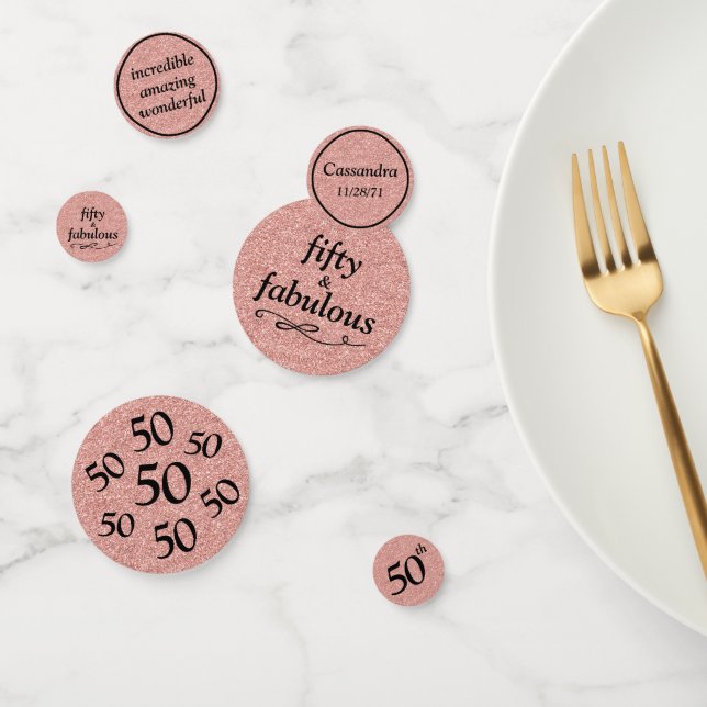 Confettis Cinquante et fabuleux Noir sur la table de Parties (Groupe)