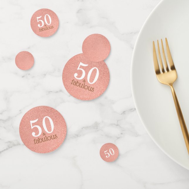 Confettis Cinquante et fabuleux Rose Gold 50e fête d'anniver (Groupe)