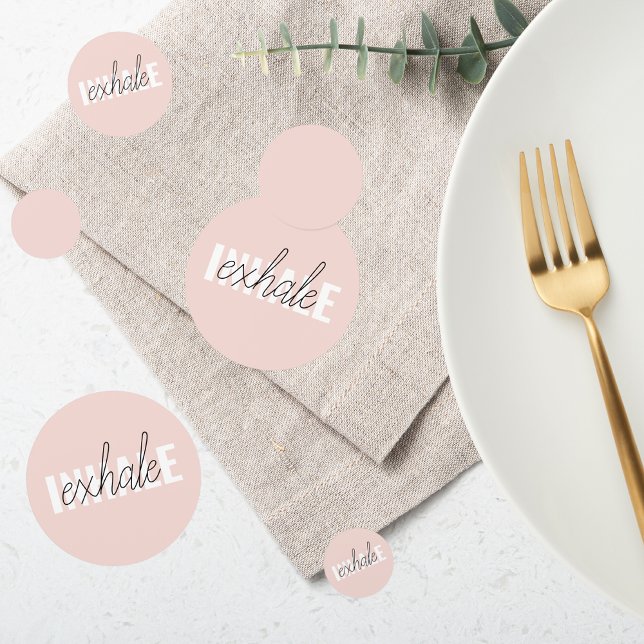 Confettis Citation moderne Pastel Pink Inhale Exhale (Créateur téléchargé)