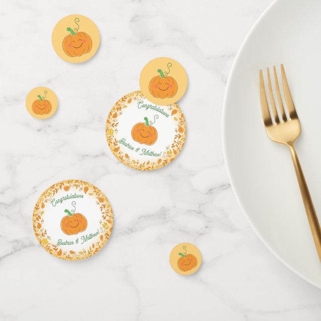 Confettis Citrouille Baby shower mignon automne (Groupe)