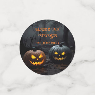 Confettis Citrouilles d'Halloween festifs et motifs floraux