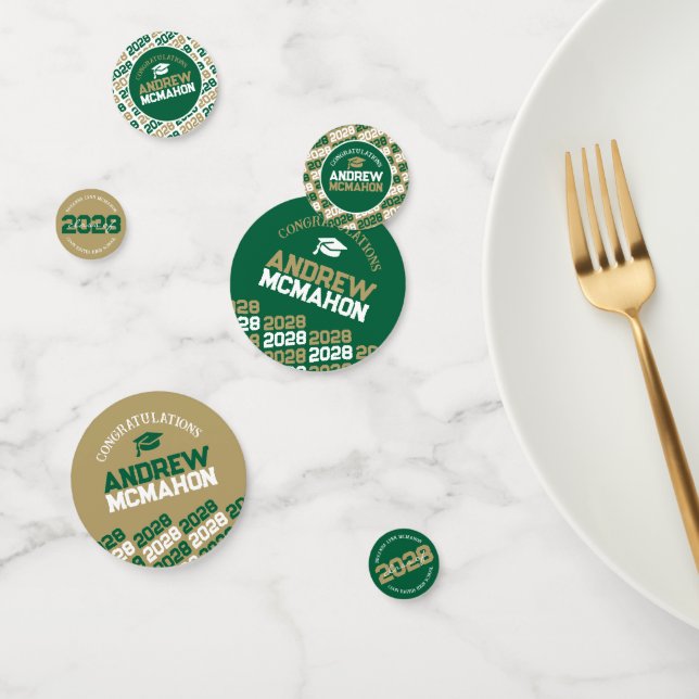 Confettis Classe Green & Gold de n'importe quelle année Part (Groupe)