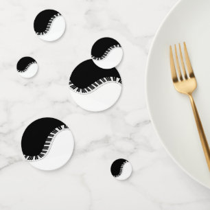Confettis Clavier de piano design de musique noir et blanc
