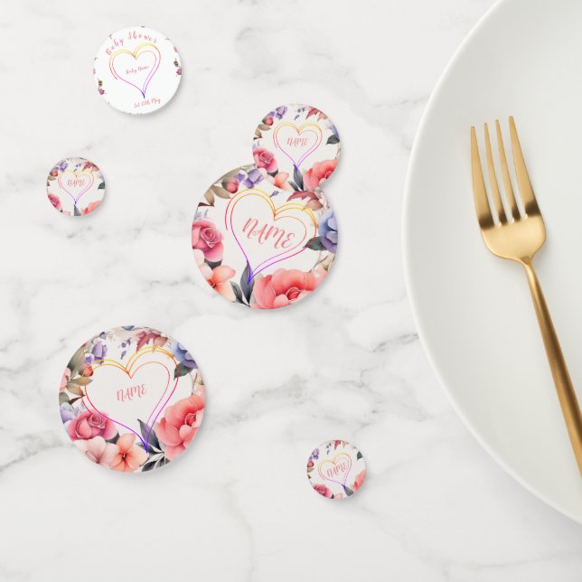 Confettis Coeur baby shower (Groupe)