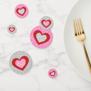 Confettis Coeur de parties scintillant
