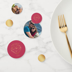Confettis Cœur géométrique fête de mariage Saint-Valentin