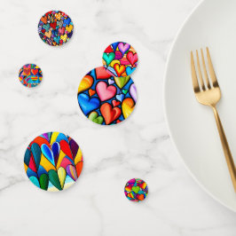 Confettis Coeurs arc-en-ciel