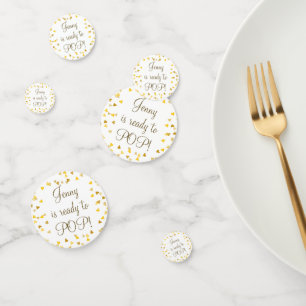 Confettis Cœurs Dorés Elle est Prête à Accoucher Cadeau de B