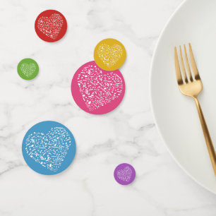 Confettis Coeurs musicaux table couleur personnalisée confet