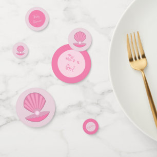 Confettis Coquille d'huîtres pour fille rose et Baby shower 