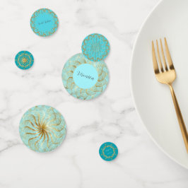 Confettis Coucher de soleil bleu et or