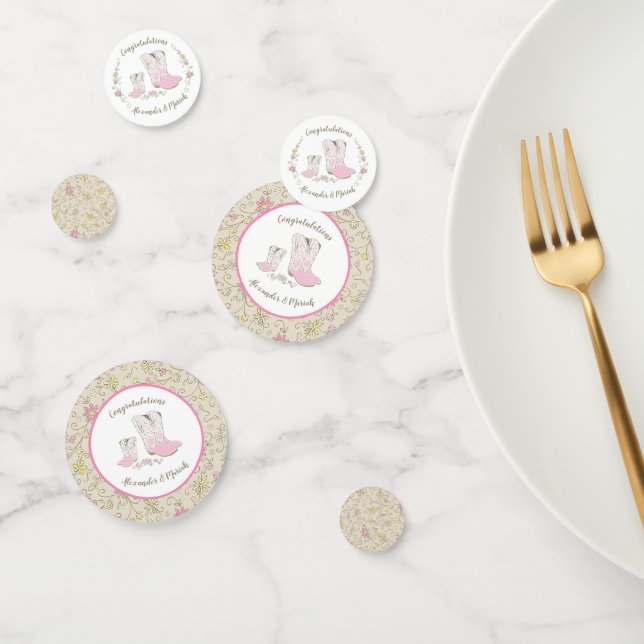 Confettis Cowgirl Baby shower Pays Western Rose Girl (Groupe)