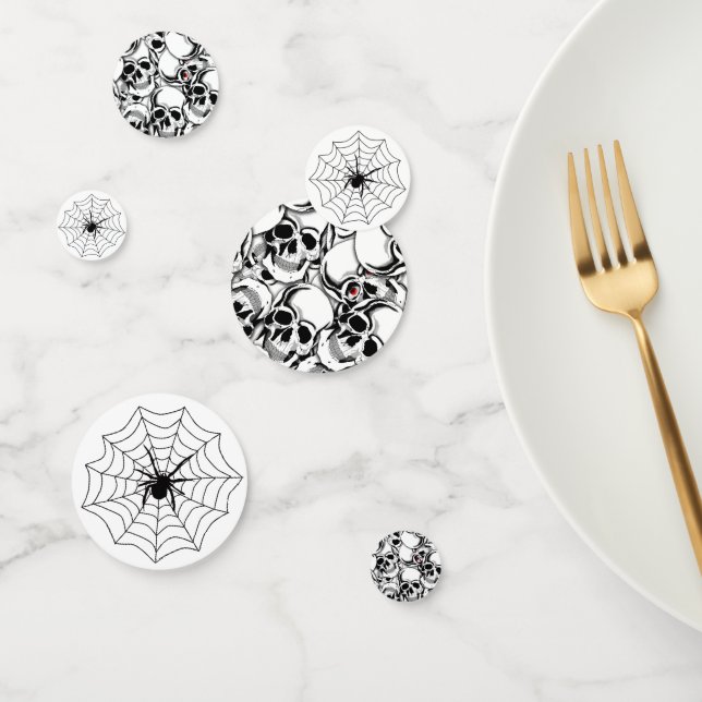 Confettis Crânes et toiles d'araignées Mélange d'Halloween (Groupe)
