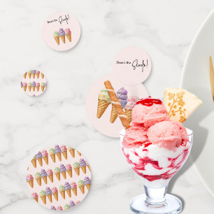 Confettis Crème glacée douce été ici Baby shower Scoop