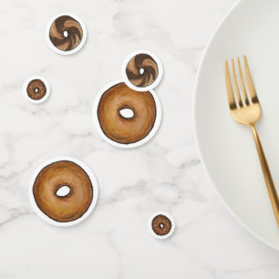 Confettis Cuisine en bois de marbre jaune Raisin Bagel Petit