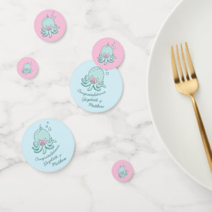 Confettis Cute Baby shower Octopus Kawaii fille rose