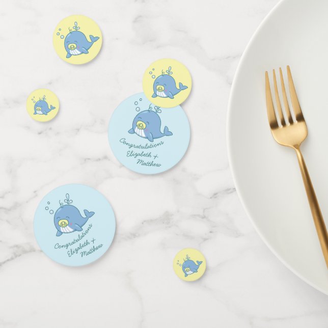Confettis Cute baleine Baby shower Kawaii (Groupe)