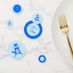 Confettis Cute Blue Baby Boy Fox Baby shower personnalisé