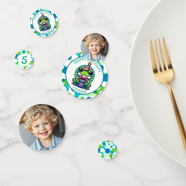 Confettis Cute Frog Theme Boy's Birthday Party (Groupe)