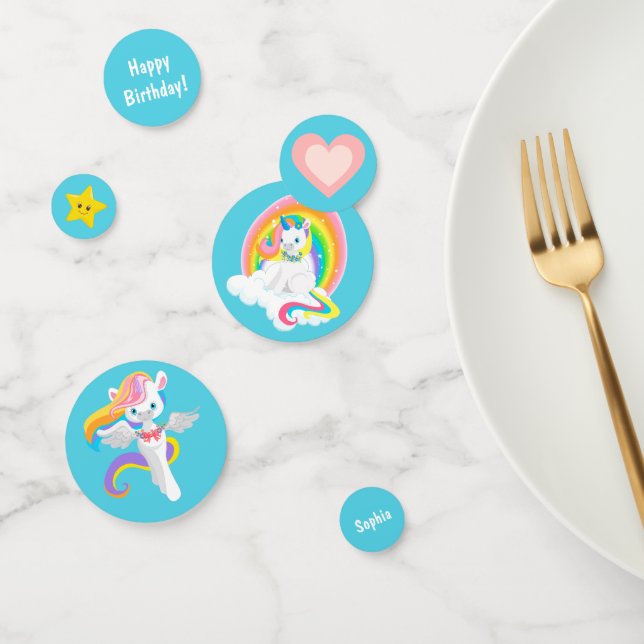 Confettis Cute Rainbow Unicorn Anniversaire (Groupe)