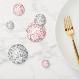 Confettis de boule de disco argent et rose