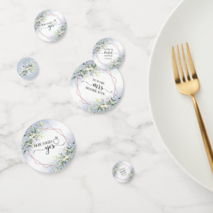 Confettis de Fête de Mariage à l'Aquarelle avec Fe