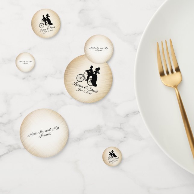 Confettis de mariage de vélo adorable personnalisé (Groupe)