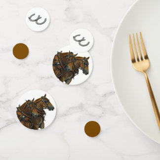 Confettis de table d'attelage de cheval de trait b