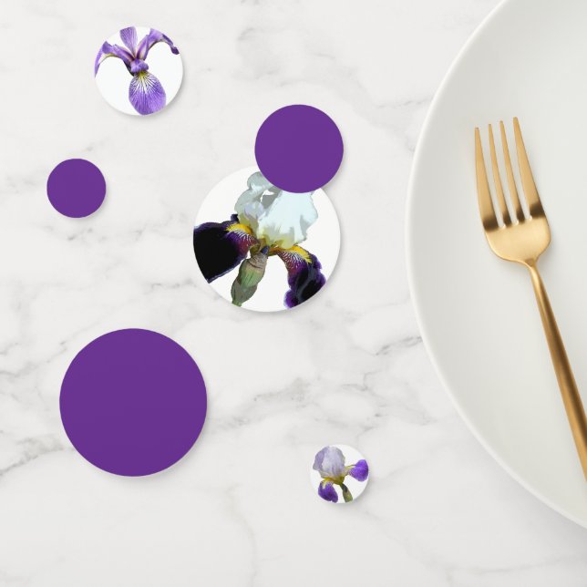 Confettis de table Iris violet et blanc (Groupe)