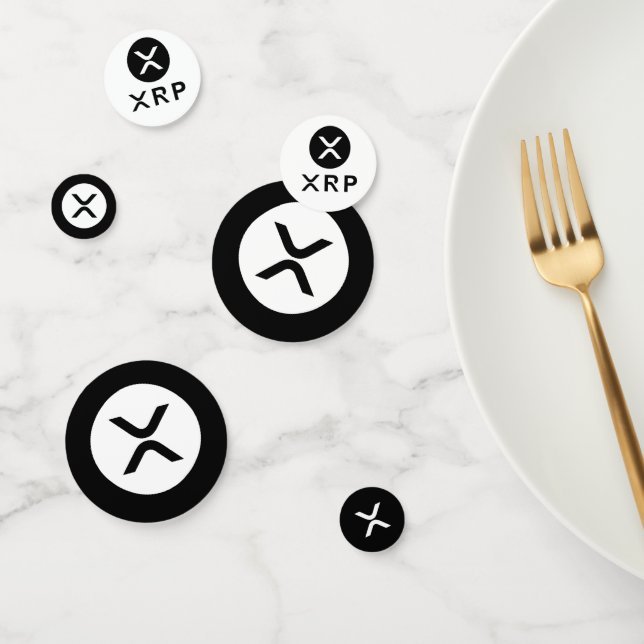 Confettis de table noir et blanc de la crypto-monn (Groupe)
