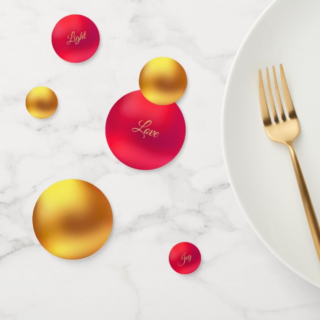 Confettis de table or et rouge (Groupe)