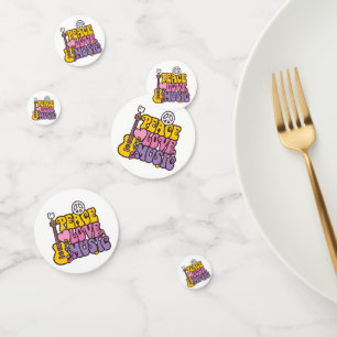 Confettis de table Paix, Amour et Musique