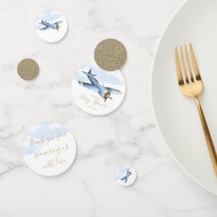 Confettis de table pour Baby Shower Vintage Avion